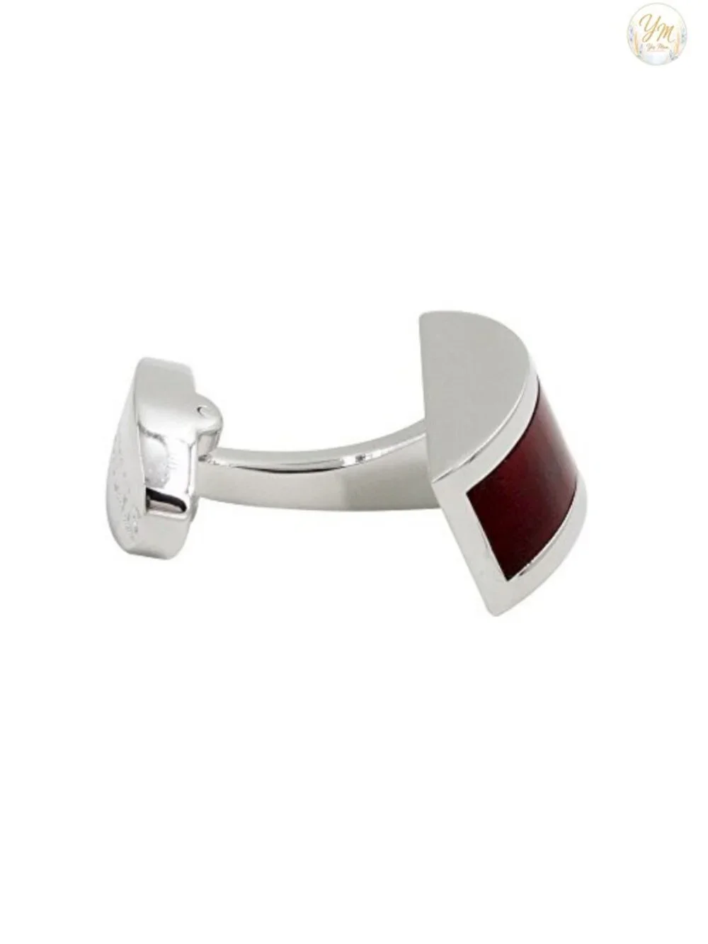 Men's Ruby Red Cufflinks Alloy Steel Round Toggle Clasp Wedding Anniversary Gift